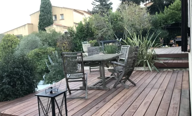 Pause d’une terrasse à la Seyne sur mer , Aubagne, Les Jardins de Tim